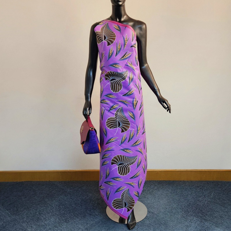 Sewing Batik Fabric - 46Inch * 6Yards Purple African Cotton