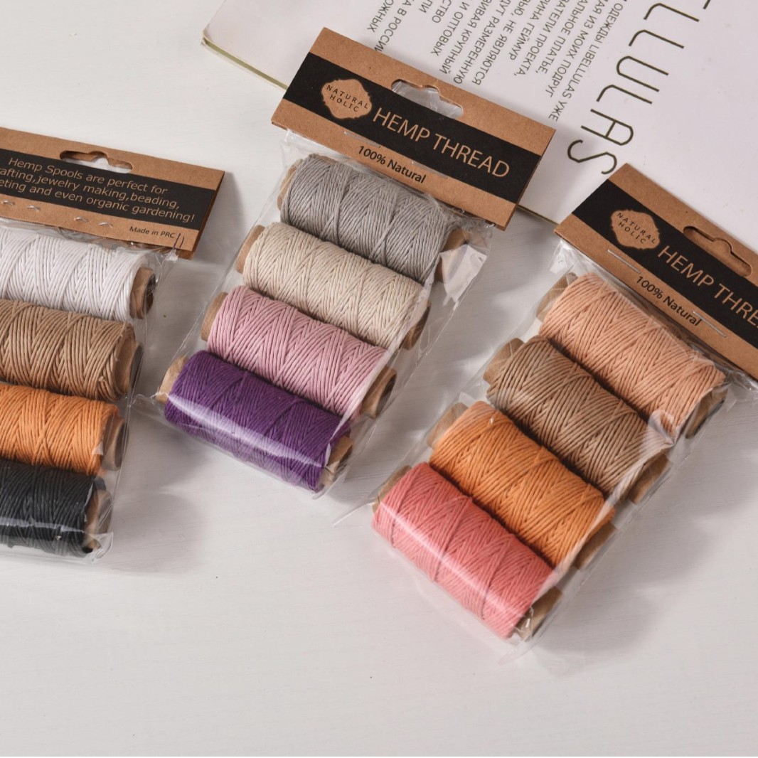 Sewing Thread In Textile - 4pcs Colorful Hemp Waxed Thread 0.8mmx20yards
