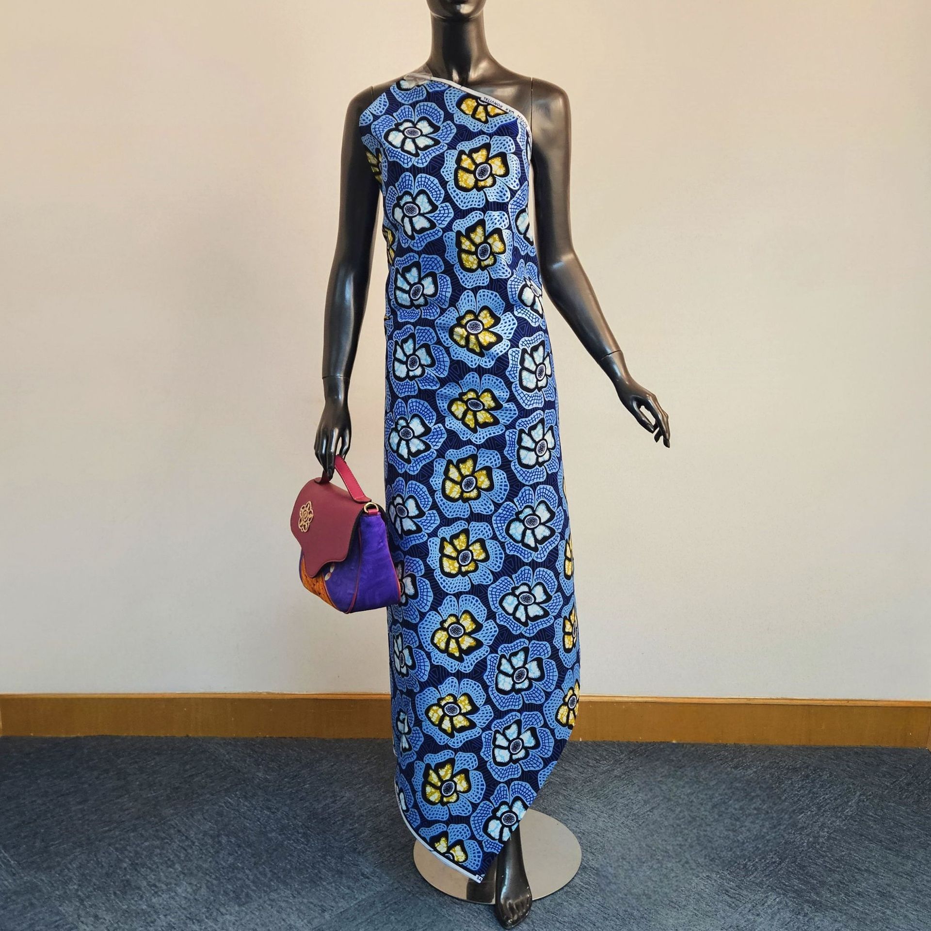 6Yards Long Blue Cotton Africa - Sewing Batik Fabric recension och pris