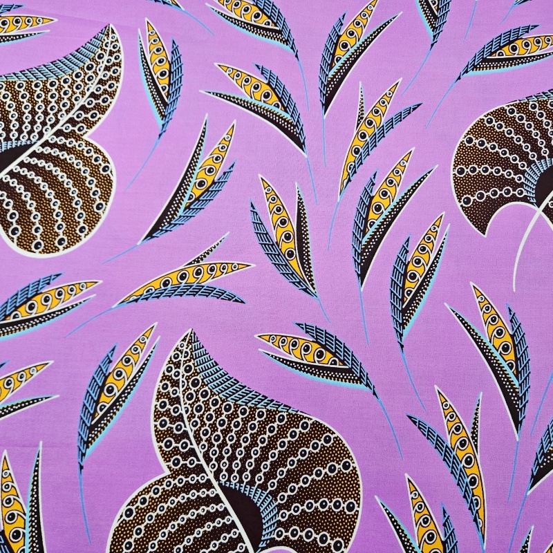 46Inch * 6Yards Purple African - Sewing Batik Fabric recension och pris
